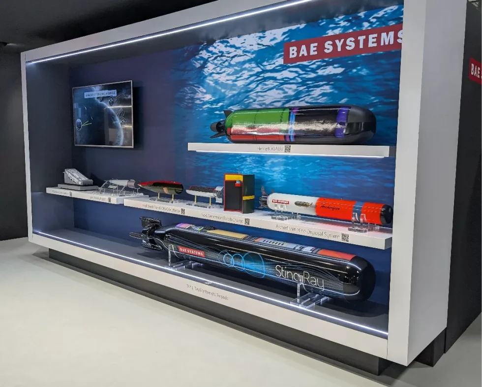 models display of Torpedo and AUV Weapon Systems BAE